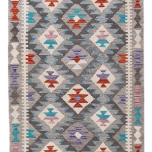 Läufer Kelim - Splash - 195 x 82 cm - mehrfarbig