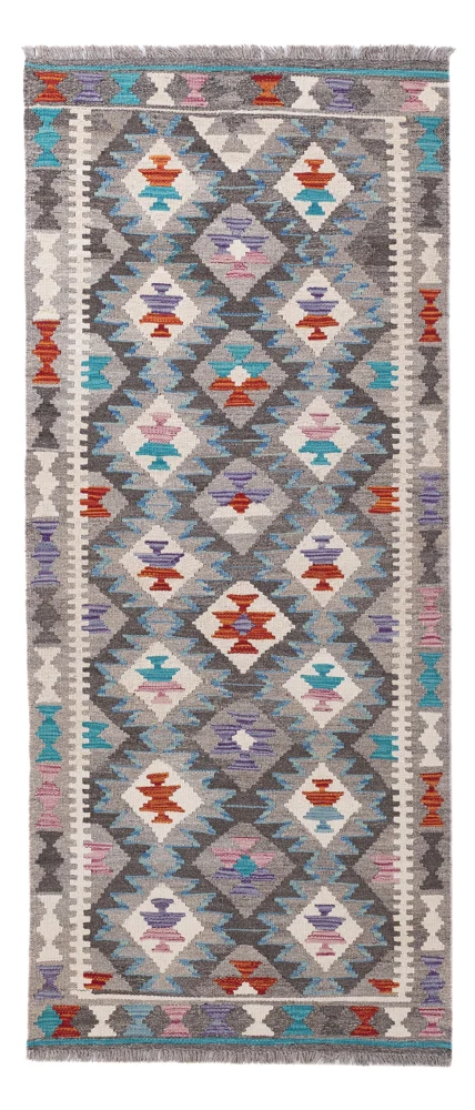 Läufer Kelim - Splash - 195 x 82 cm - mehrfarbig