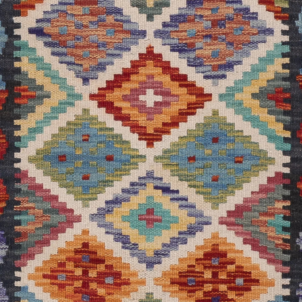 Läufer Kelim - Splash - 200 x 61 cm - mehrfarbig