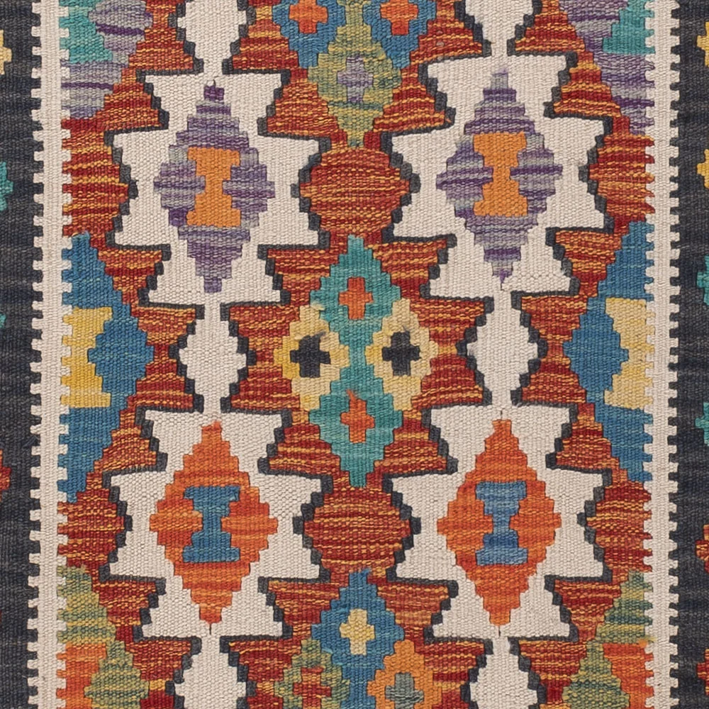 Läufer Kelim - Splash - 200 x 62 cm - mehrfarbig