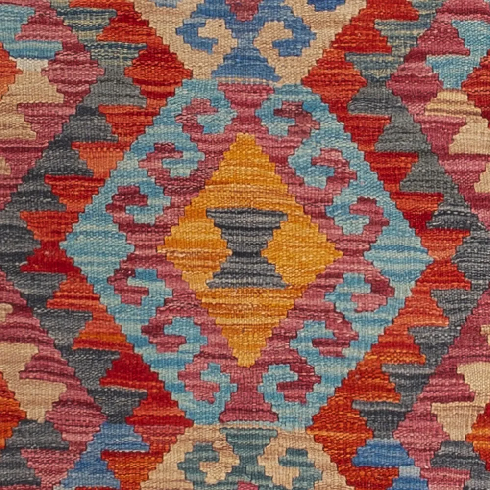 Läufer Kelim - Splash - 244 x 79 cm - mehrfarbig
