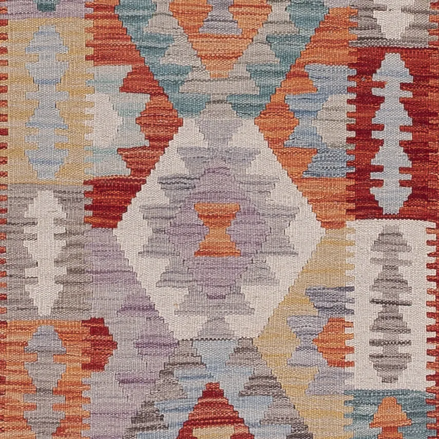 Läufer Kelim - Splash - 292 x 79 cm - mehrfarbig
