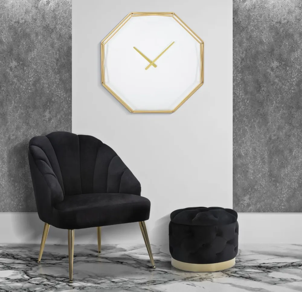 Elegante Wanduhr aus goldfarbenem Metall – Essentielles, minimalistisches Design Mauro Ferretti