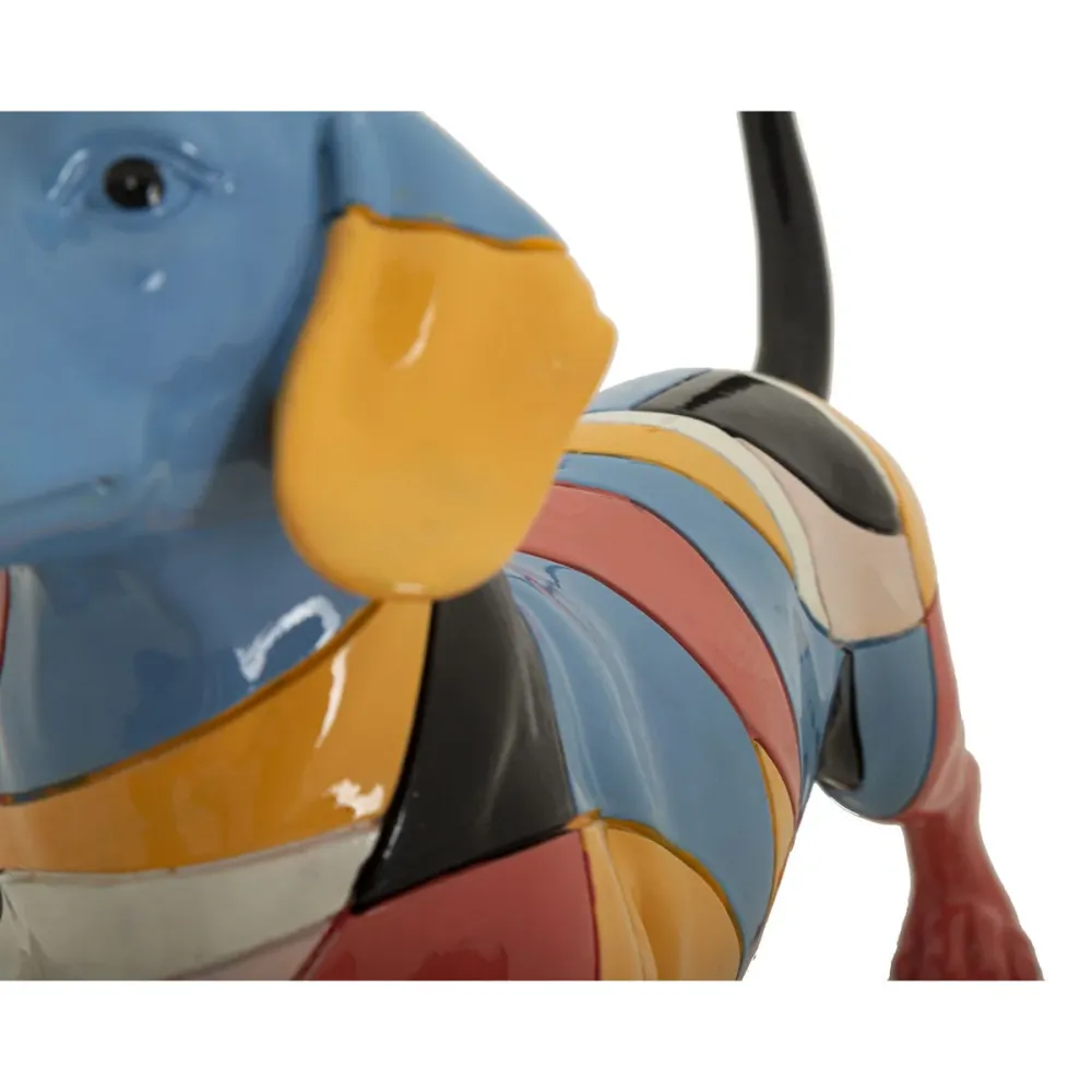 Farbenfrohe Dackelskulptur – Lebhafte, moderne Hundedekoration Mauro Ferretti