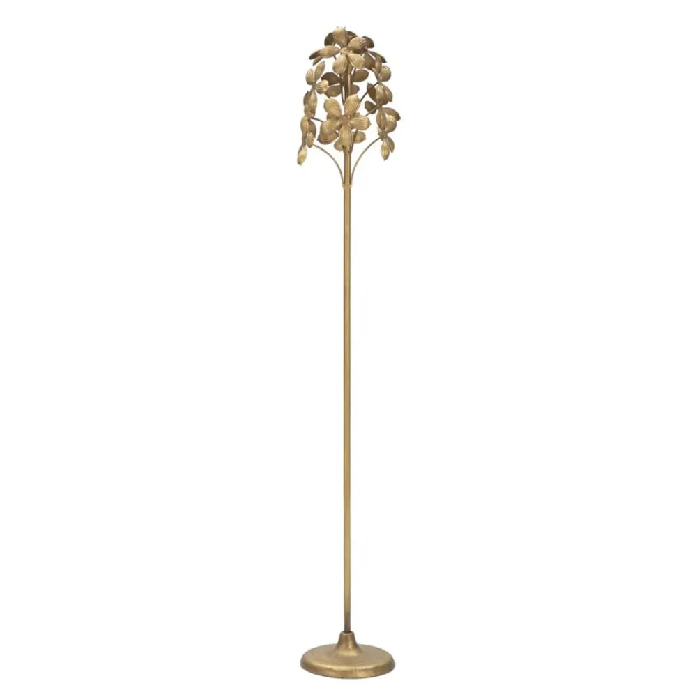 Floraler, goldener Kerzenhalter mit raffinierten dekorativen Details Mauro Ferretti