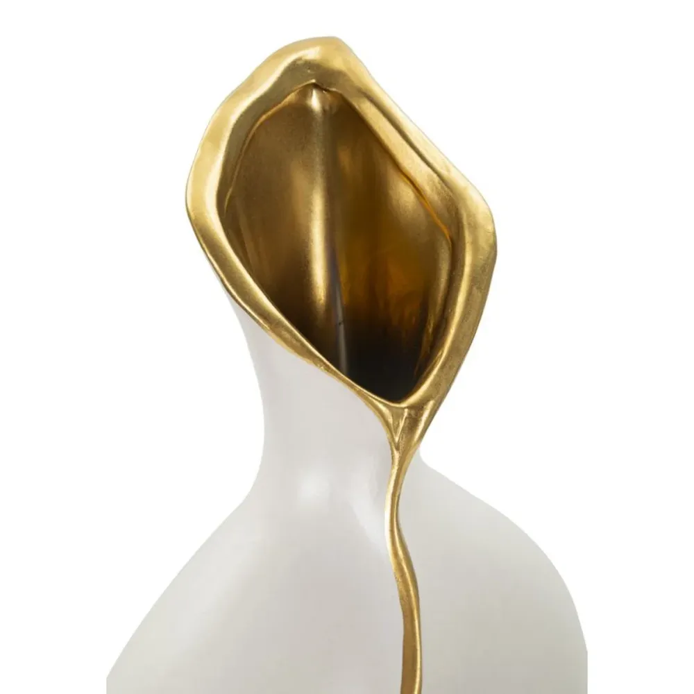 Geschwungene Vase mit Goldakzenten – Elegantes, geschwungenes Design Mauro Ferretti