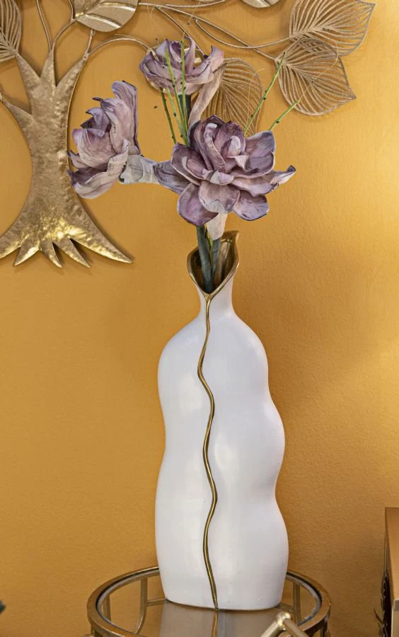 Geschwungene Vase mit Goldakzenten – Elegantes, geschwungenes Design Mauro Ferretti