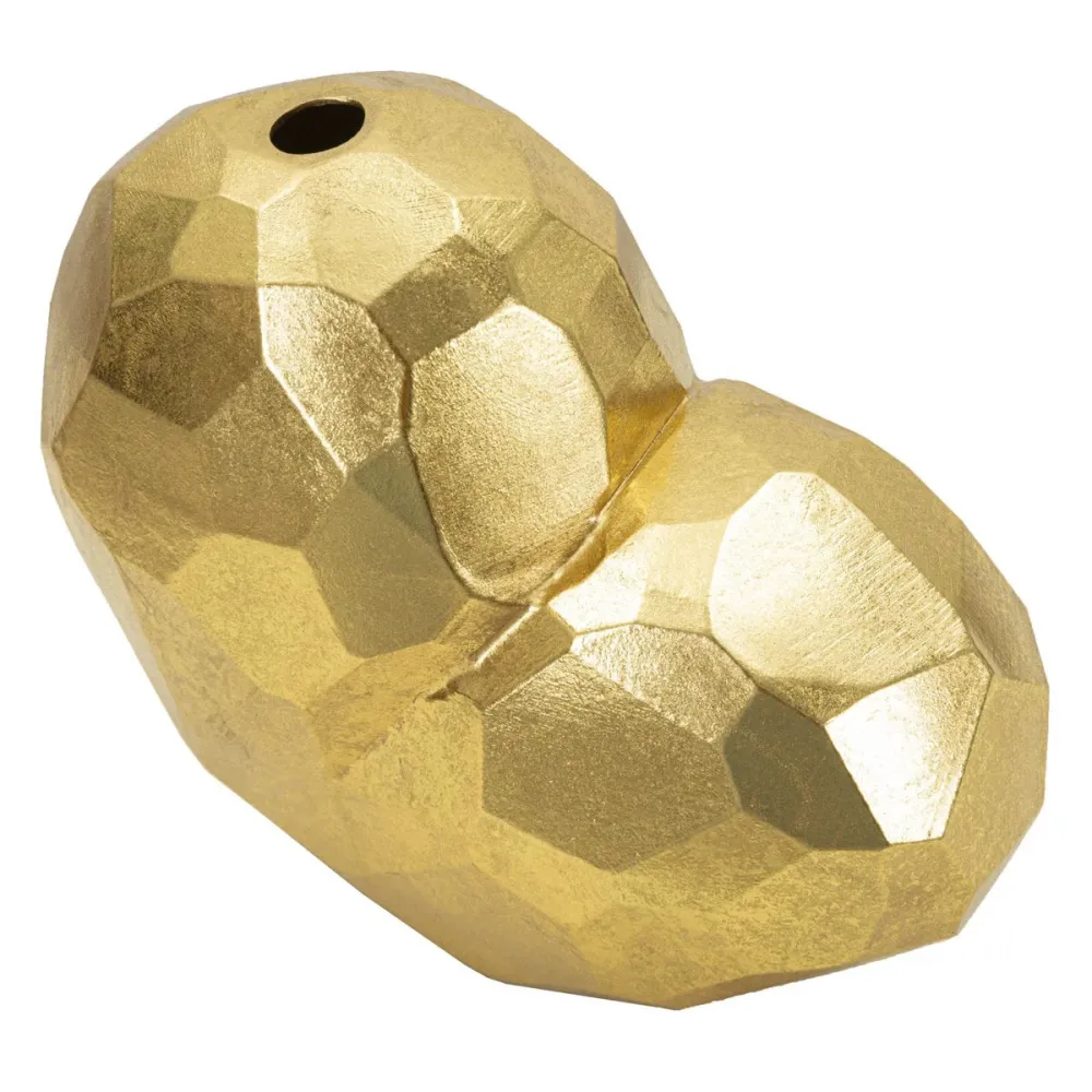 Goldene herzförmige Vase – Kubistischer quadratischer Dekorationsstil Mauro Ferretti