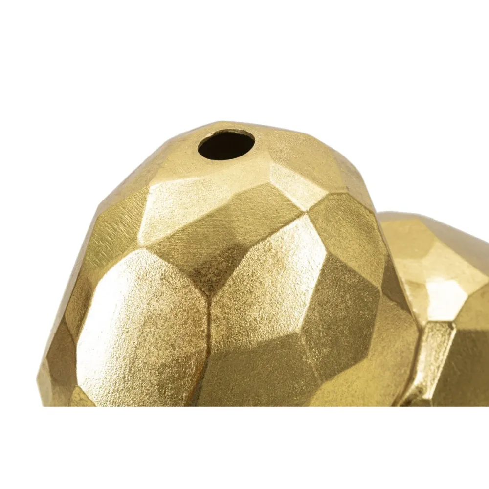 Goldene herzförmige Vase – Kubistischer quadratischer Dekorationsstil Mauro Ferretti