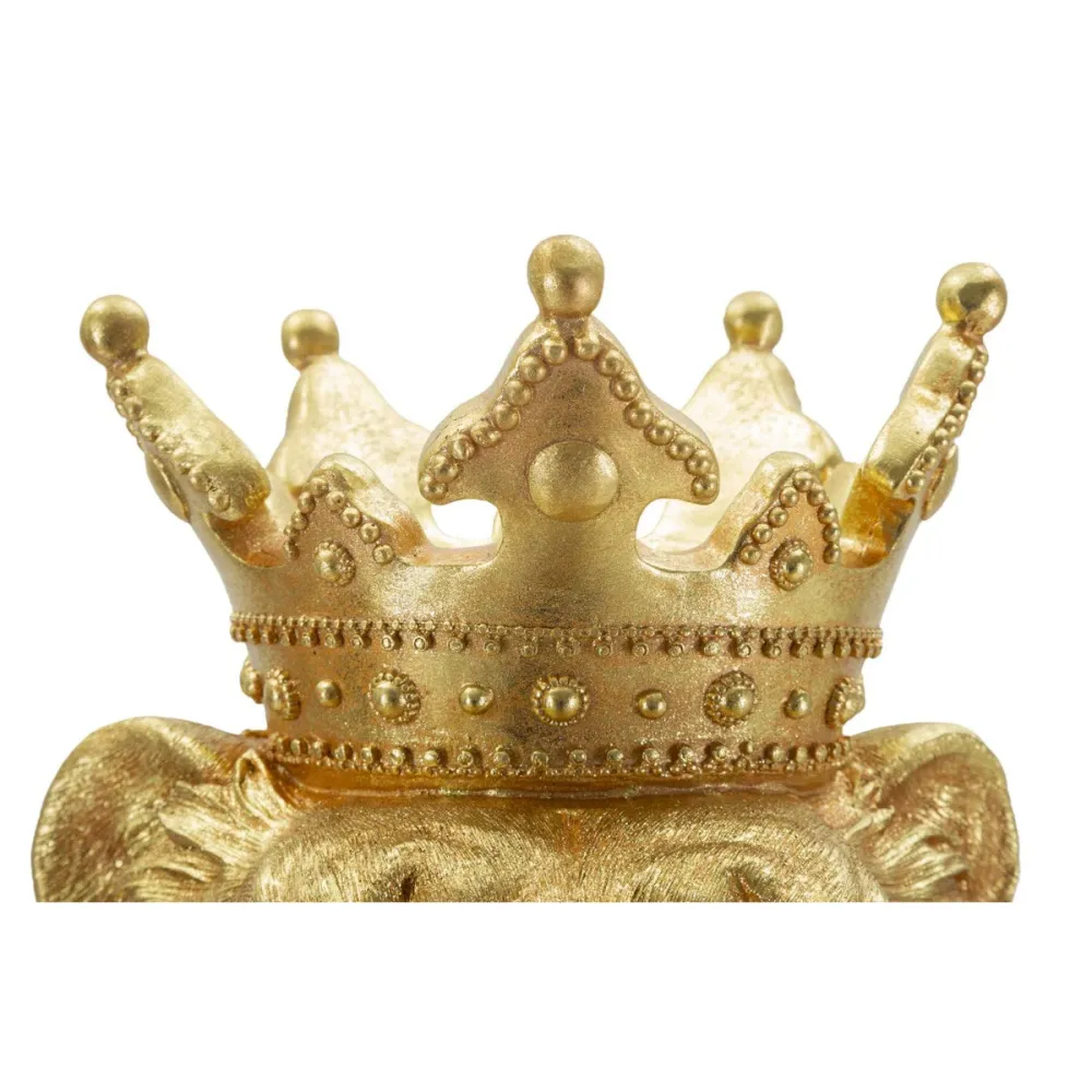 Goldene Löwenkönig-Skulptur mit Krone – Majestätische Luxusdekoration Mauro Ferretti