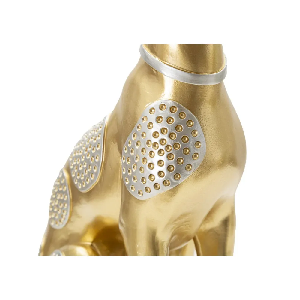 Goldene sitzende Hundestatue mit silbernen Akzenten Mauro Ferretti