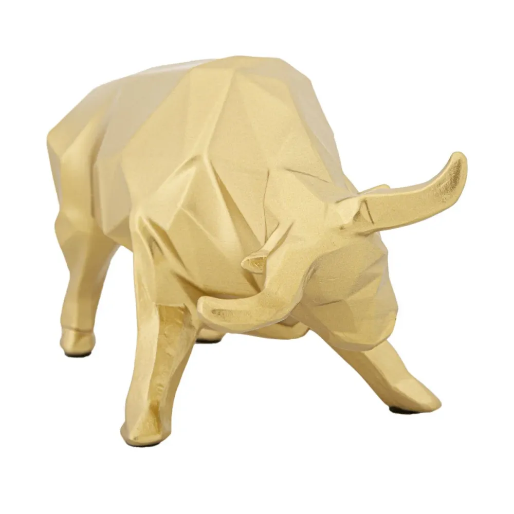 Goldene Stierstatue – Modernes Machtdekor Mauro Ferretti