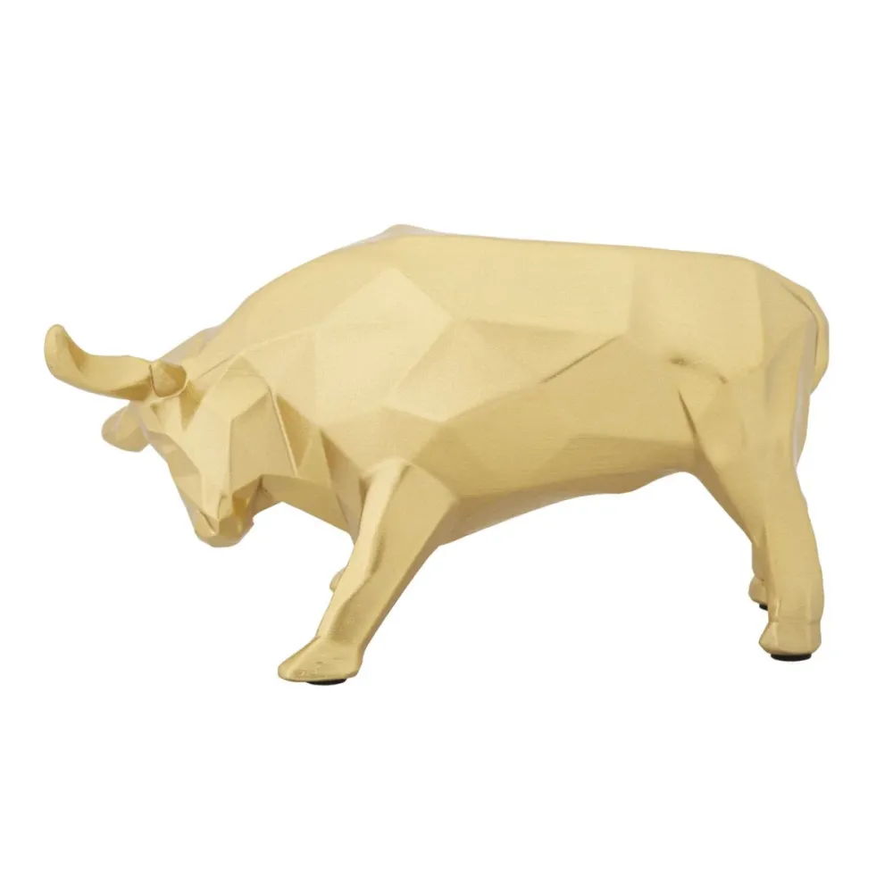 Goldene Stierstatue – Modernes Machtdekor Mauro Ferretti