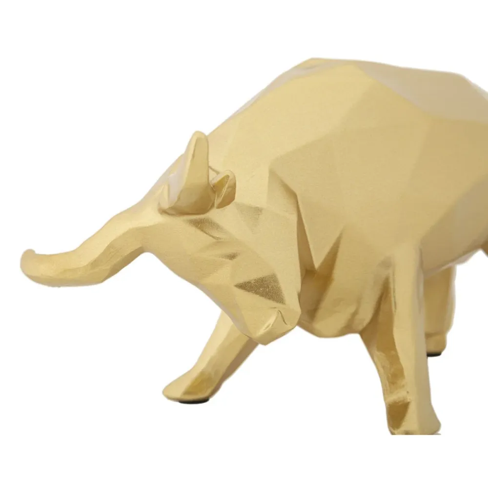 Goldene Stierstatue – Modernes Machtdekor Mauro Ferretti