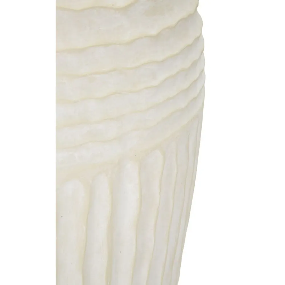 Hohe, gerippte, matte Vase – Winterliche Naturdeko Mauro Ferretti
