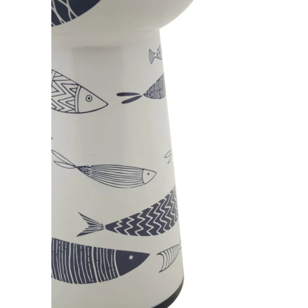 Keramikvase mit Fischmotiven, inspiriert vom Ozean Mauro Ferretti