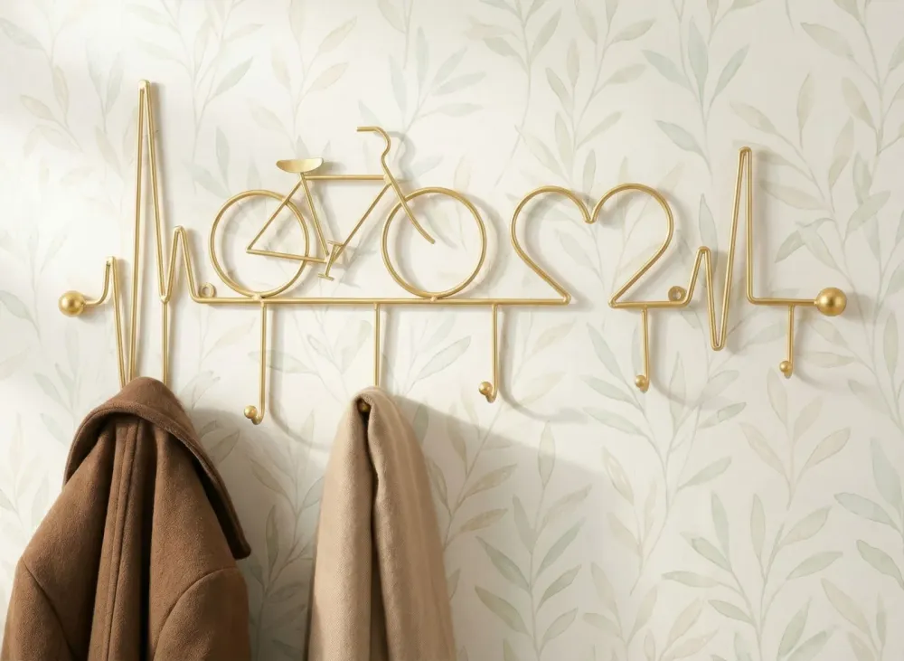 Mauro Ferretti Bicycle wall hanger black gold metal