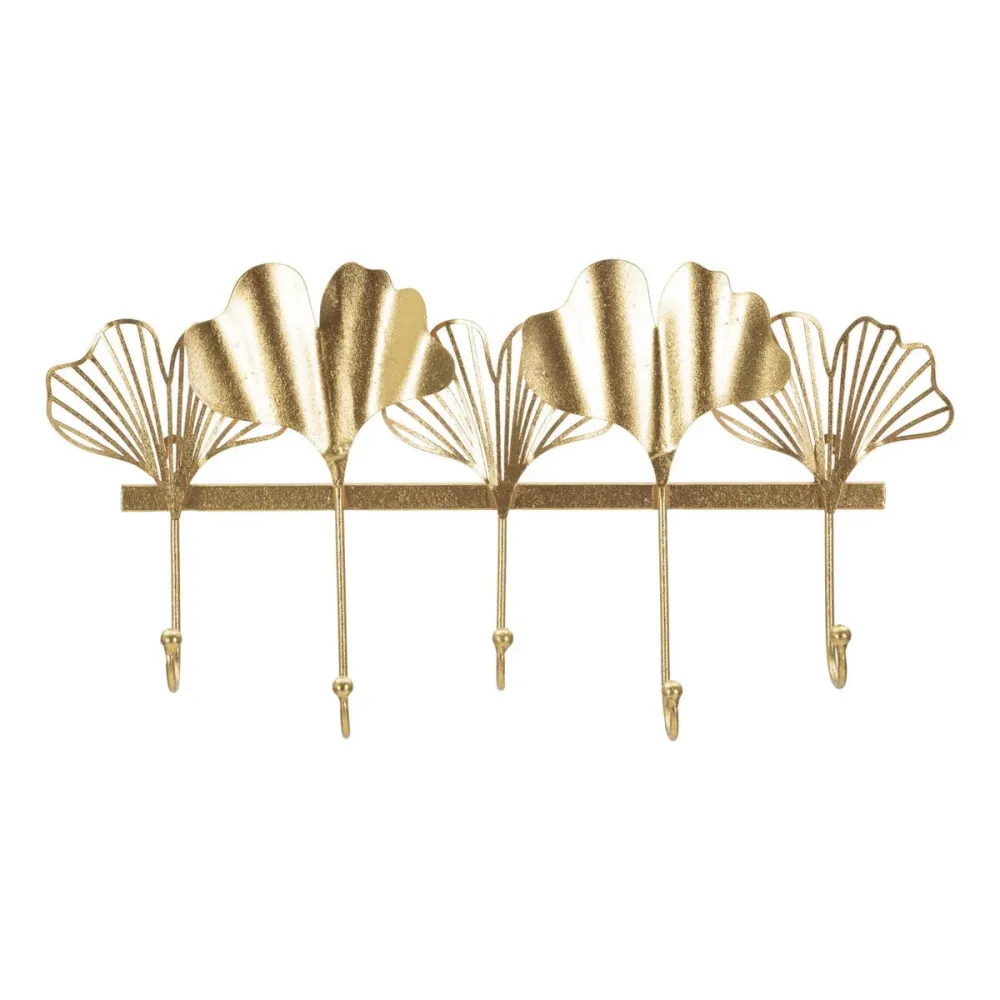Metall-Wandhänger mit 5 Haken – Elegantes Blattdekor Mauro Ferretti