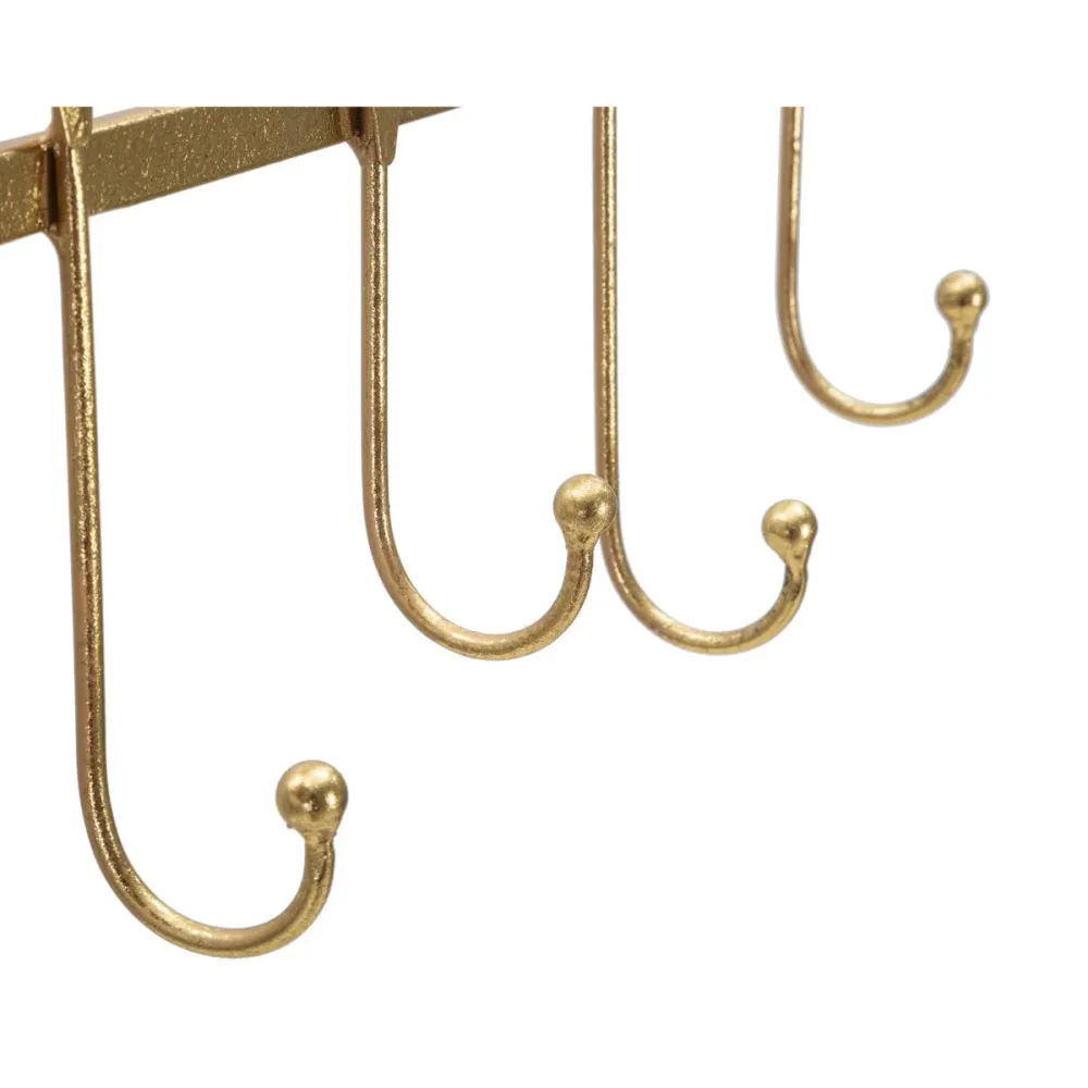 Metall-Wandhänger mit 5 Haken – Elegantes Blattdekor Mauro Ferretti