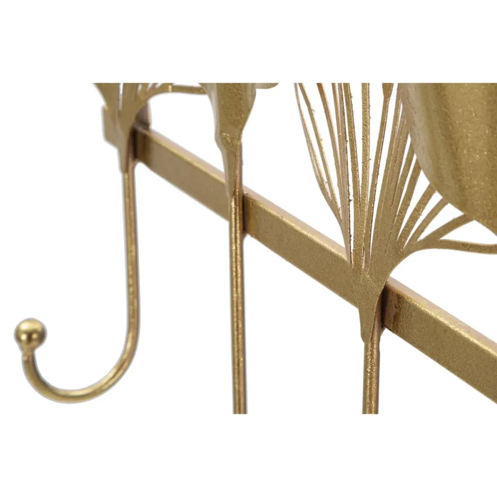 Metall-Wandhänger mit 5 Haken – Elegantes Blattdekor Mauro Ferretti