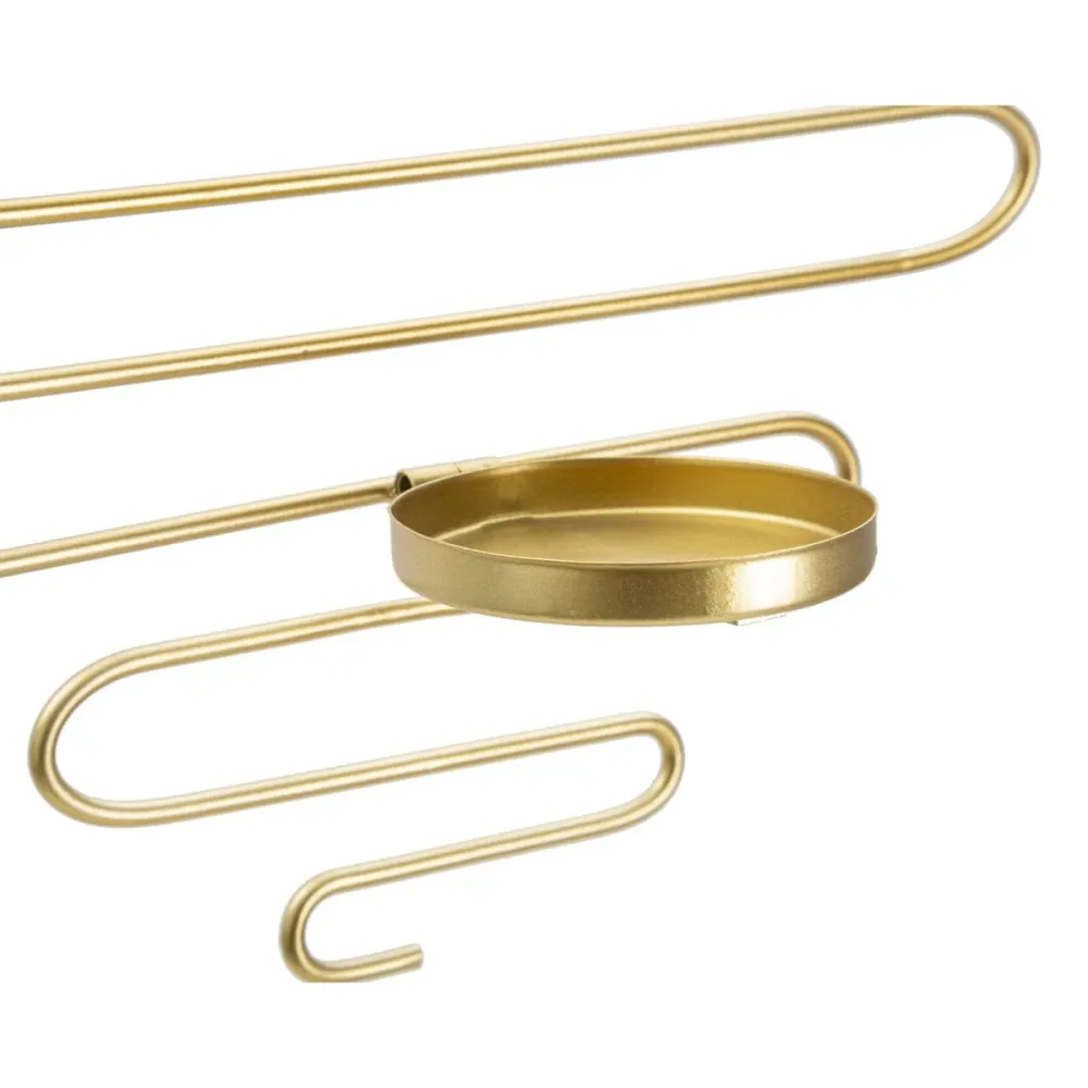 Paar goldene Wandkerzenhalter mit weichen, geschwungenen Linien Mauro Ferretti