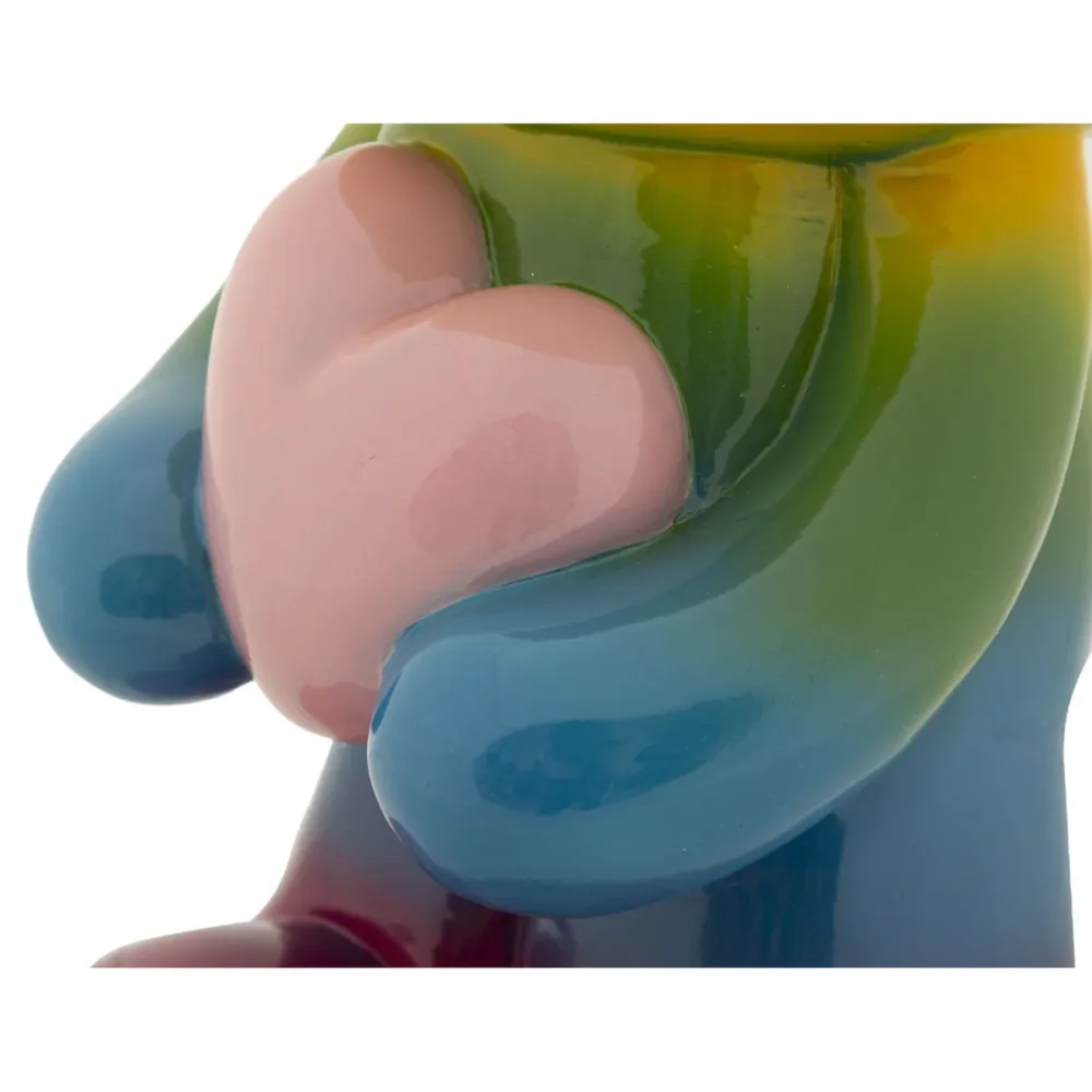 Regenbogenfarbener Steh-Teddy mit Herz – Süße Pop-Art-Dekoration Mauro Ferretti