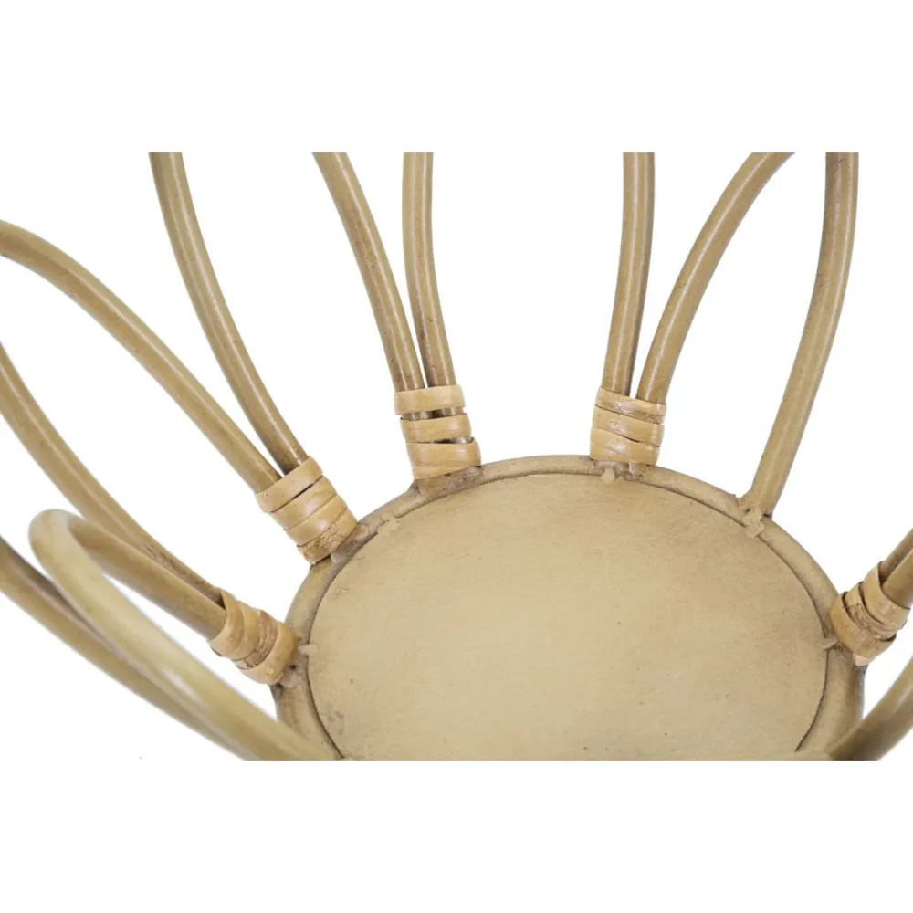 Runder, blütenförmiger Metallvasenhalter mit Rattan-Finish Mauro Ferretti