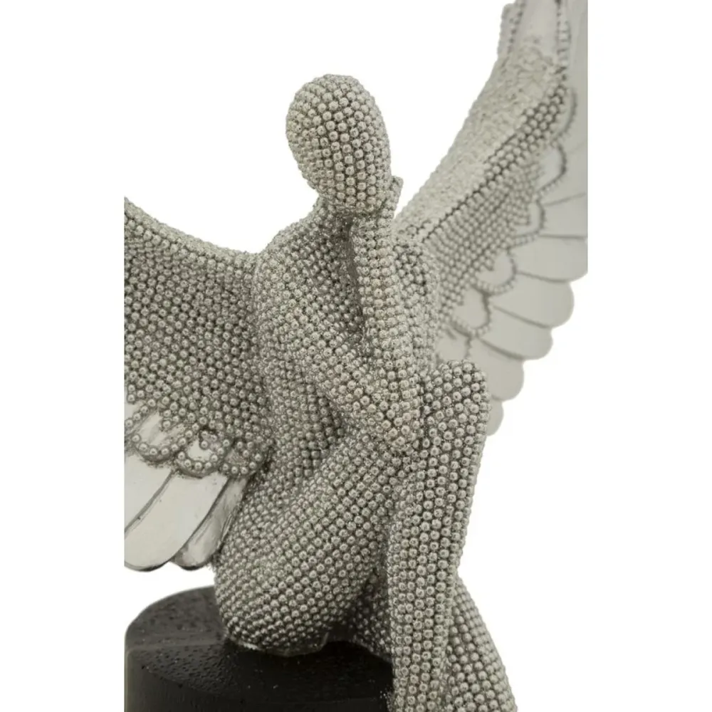 Silberne Flügelstatue – Elegante, von antiker Kunst inspirierte Dekoration Mauro Ferretti