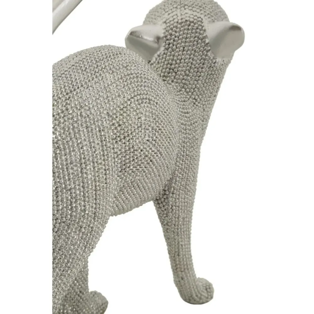 Silberne Katzenskulptur – Elegante, moderne Katzendekoration Mauro Ferretti