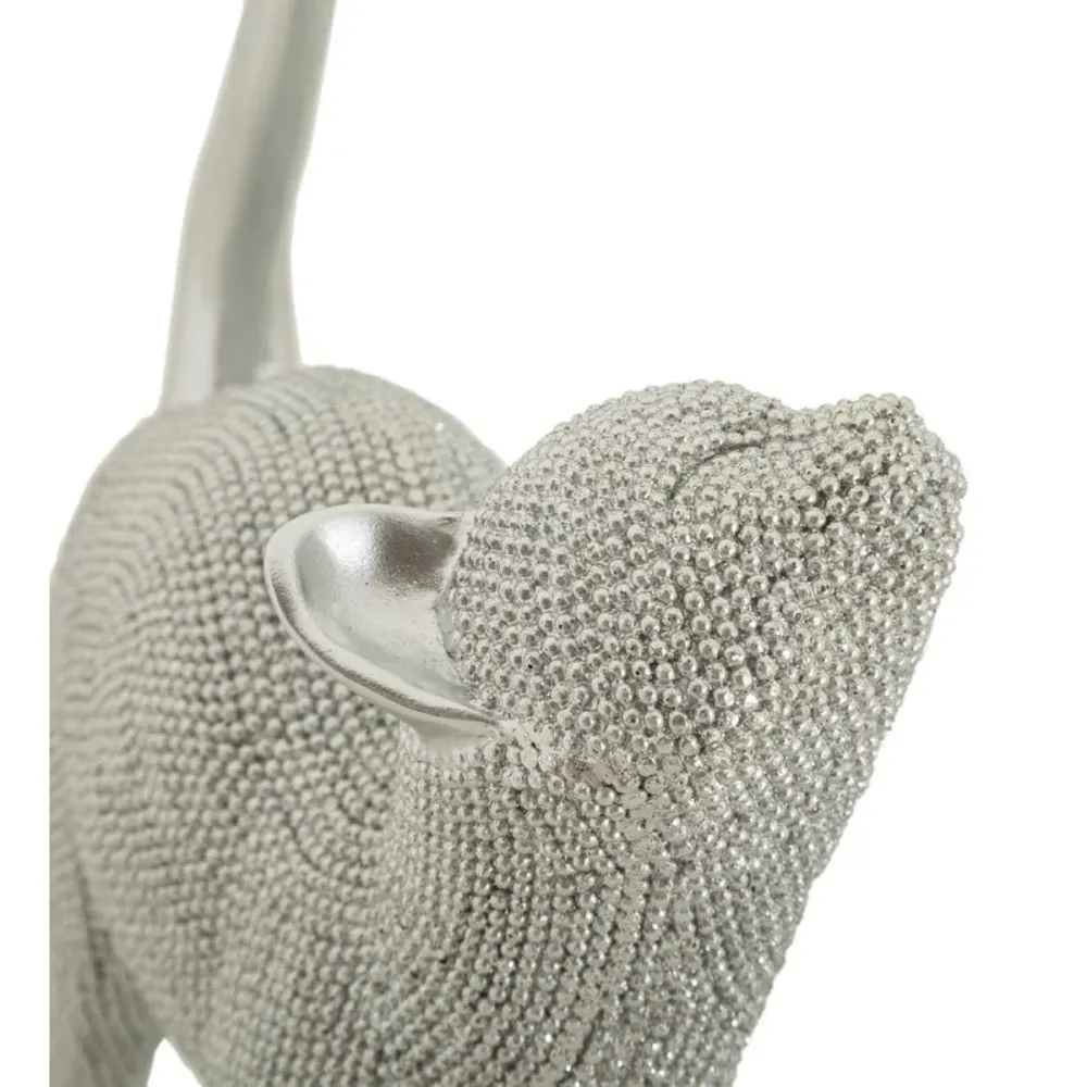 Silberne Katzenskulptur – Elegante, moderne Katzendekoration Mauro Ferretti