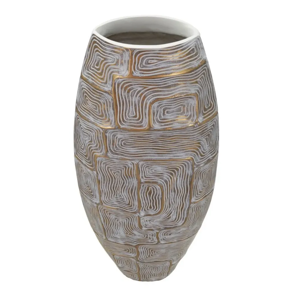 Vase aus Kunstharz mit weichem, geometrischem Design – Modernes Dekorationselement Mauro Ferretti