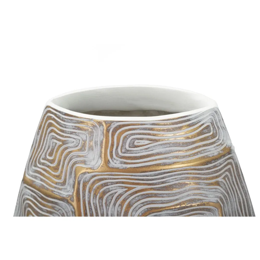 Vase aus Kunstharz mit weichem, geometrischem Design – Modernes Dekorationselement Mauro Ferretti