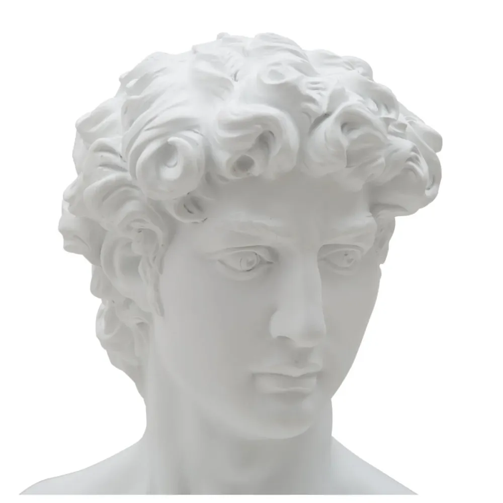 Weißer männlicher Kopf aus Polyresin – Klassischer Kunstakzent Mauro Ferretti