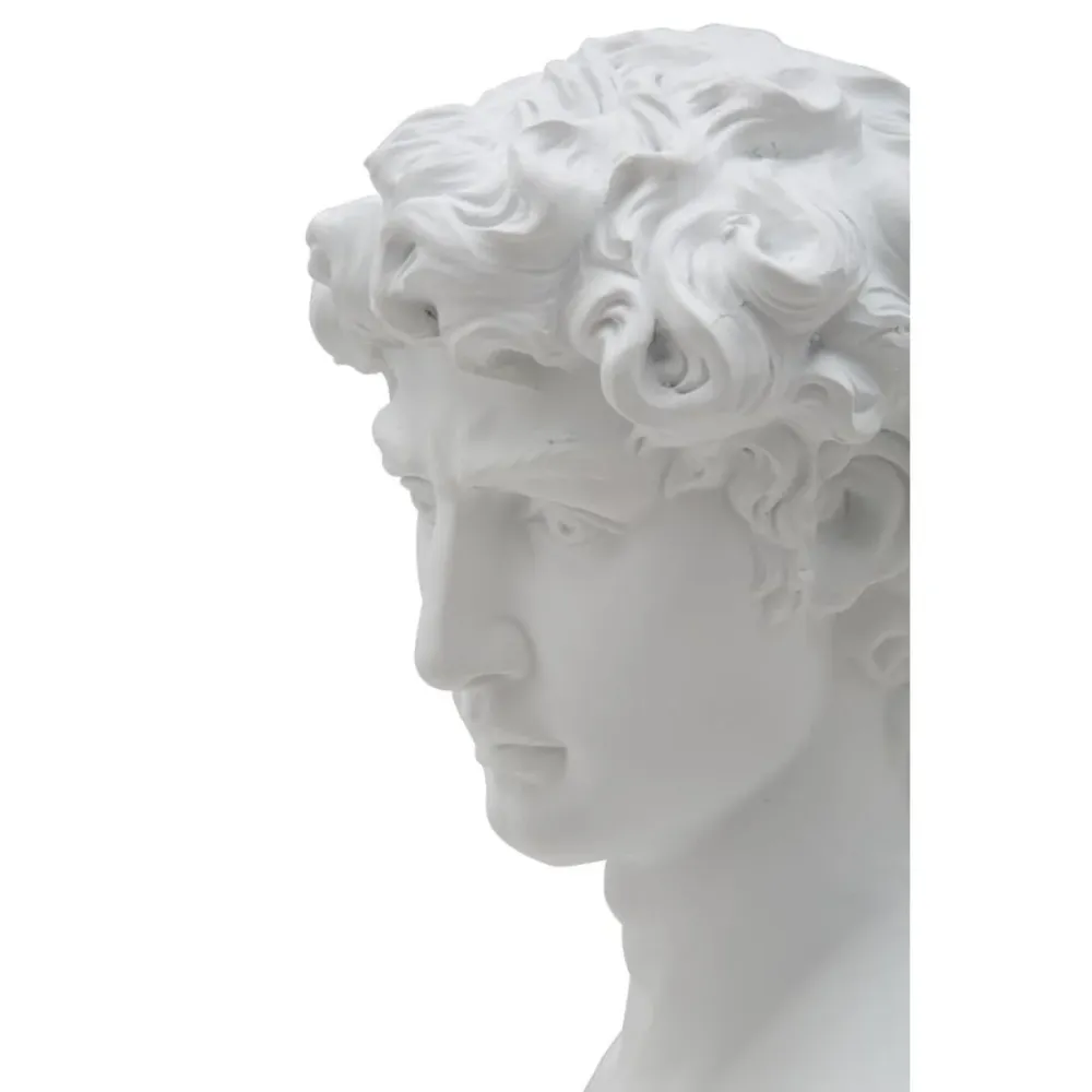 Weißer männlicher Kopf aus Polyresin – Klassischer Kunstakzent Mauro Ferretti
