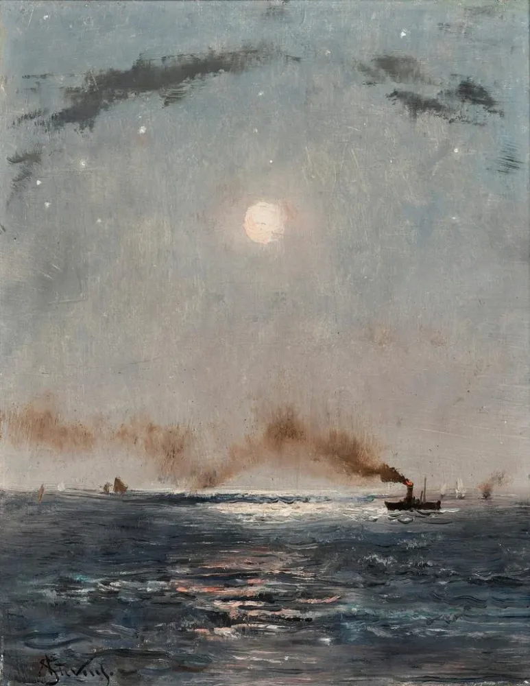 Meeres-Gemälde bei Nacht - Alfred Stevens | Kunstdruck