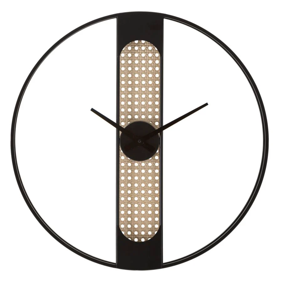 Moderne Wanduhr aus Metall und Holz