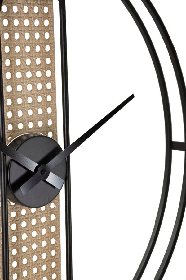 Moderne Wanduhr aus Metall und Holz