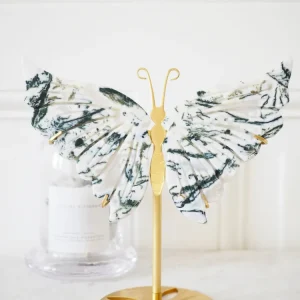 Moos Baum Achat Schmetterling Flügel auf Halter . Ständer M [B] ca. 16 x 16 cm HAND CARVED