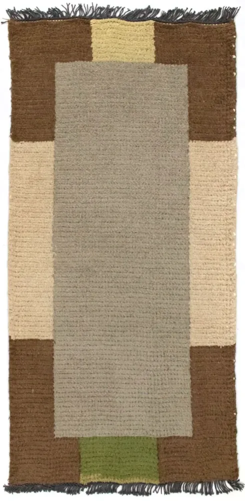 Nepal Teppich 140 x 70 cm - grau