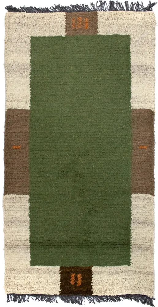 Nepal Teppich 140 x 70 cm - grün