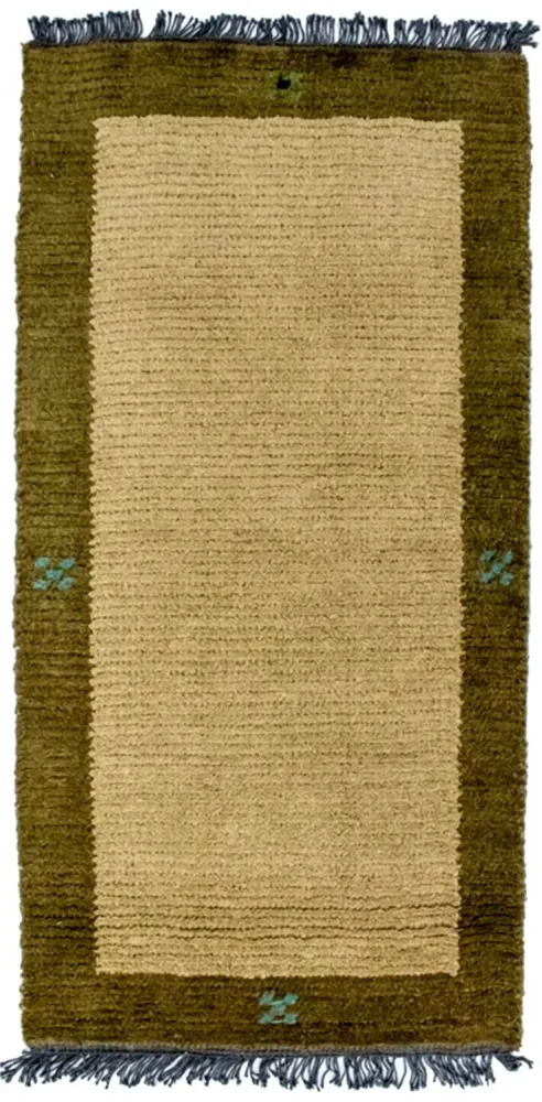 Nepal Teppich 140 x 70 cm - grün