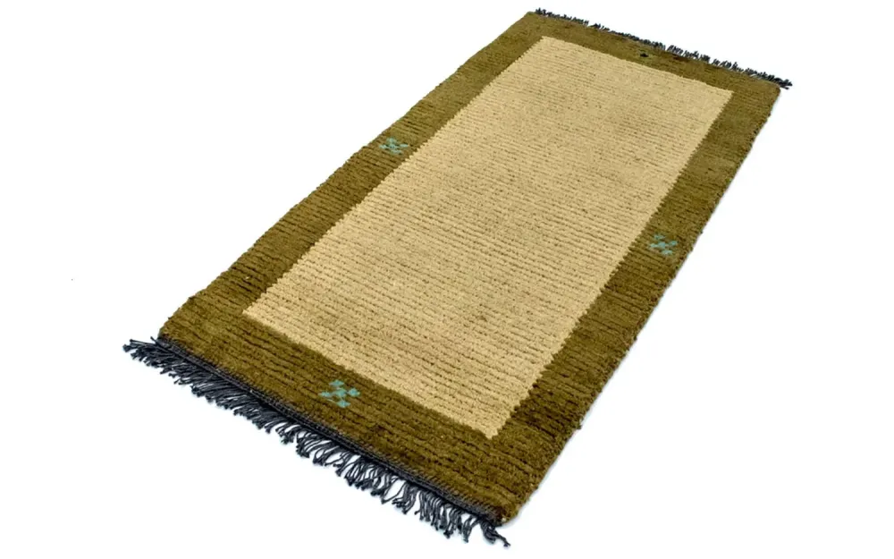 Nepal Teppich 140 x 70 cm - grün