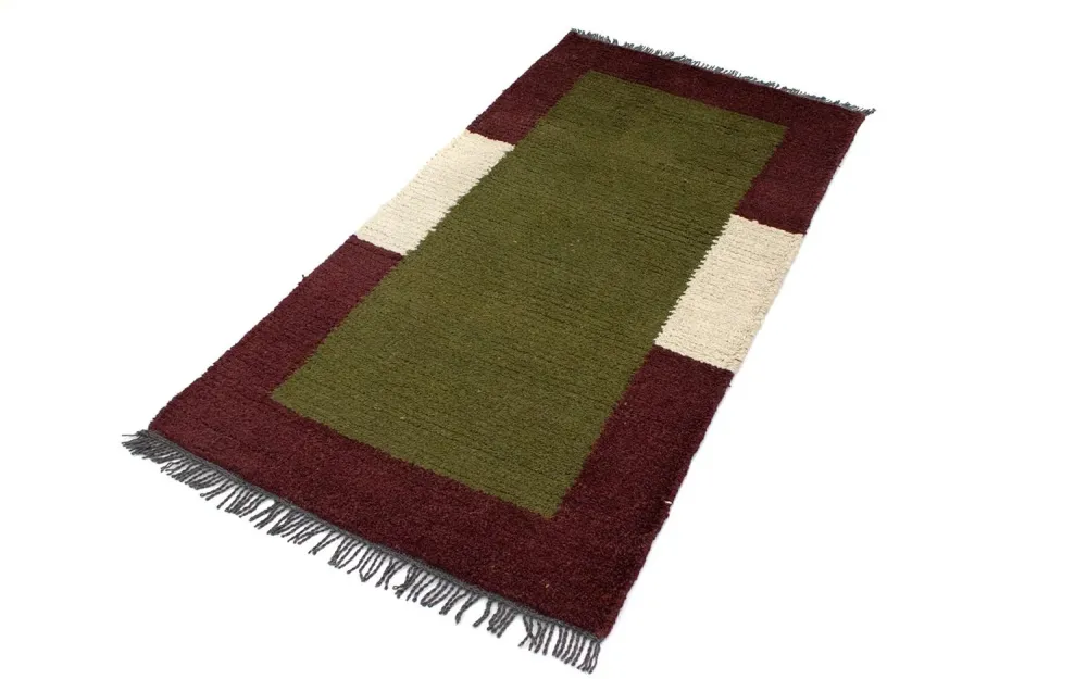 Nepal Teppich 140 x 70 cm - grün