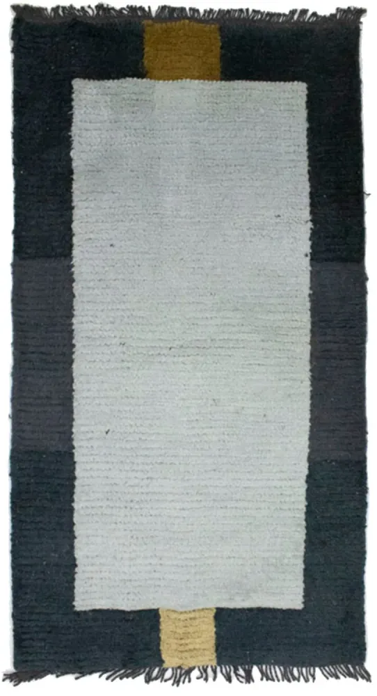 Nepal Teppich 140 x 70 cm - hellblau