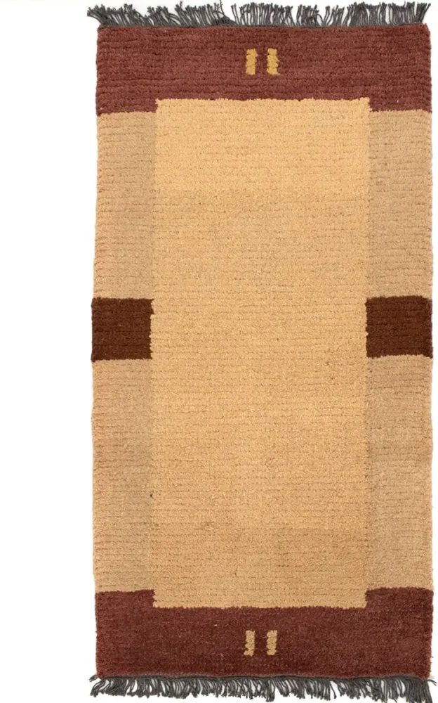 Nepal Teppich 140 x 70 cm - hellbraun
