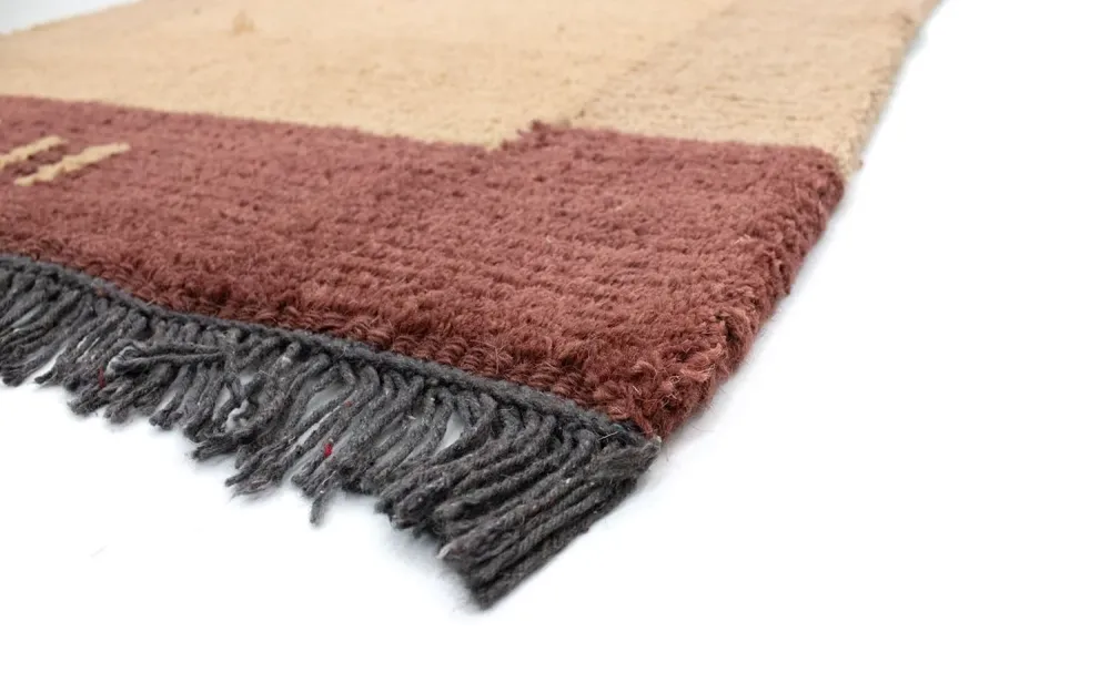 Nepal Teppich 140 x 70 cm - hellbraun