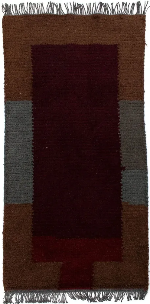 Nepal Teppich 140 x 70 cm - weinrot