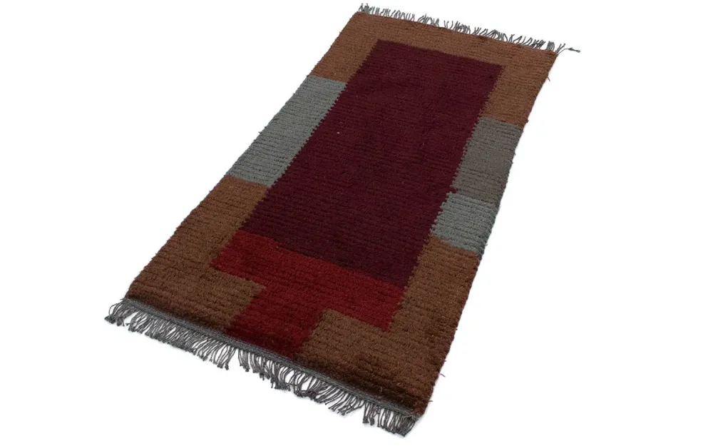 Nepal Teppich 140 x 70 cm - weinrot