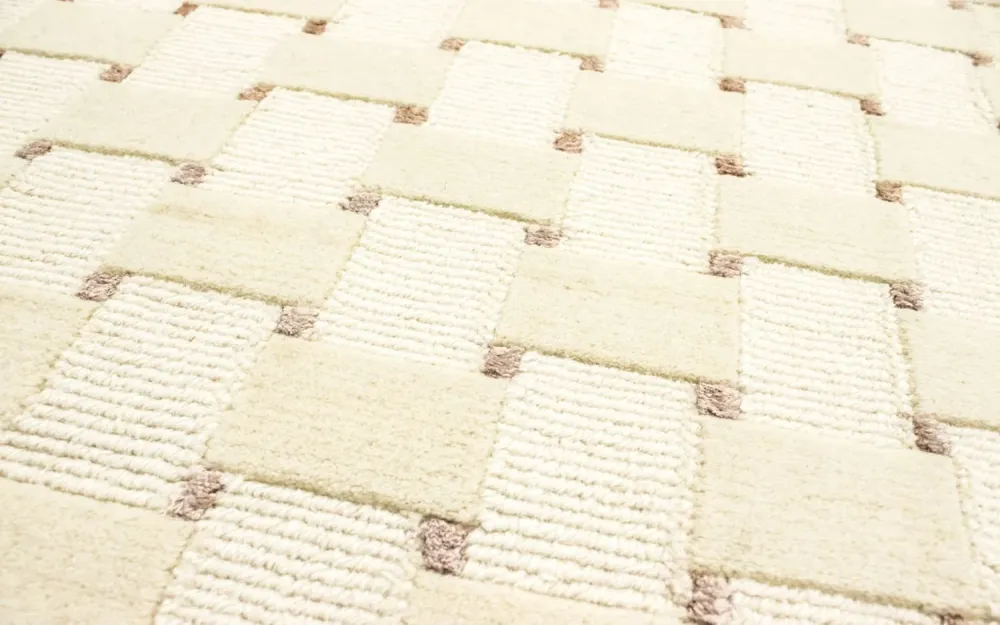 Nepal Teppich 150 x 150 cm - beige