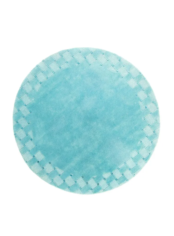Nepal Teppich 151 x 151 cm - hellblau